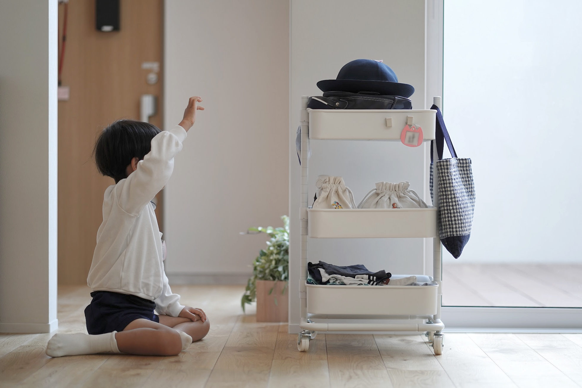 幼稚園生のお支度ワゴン